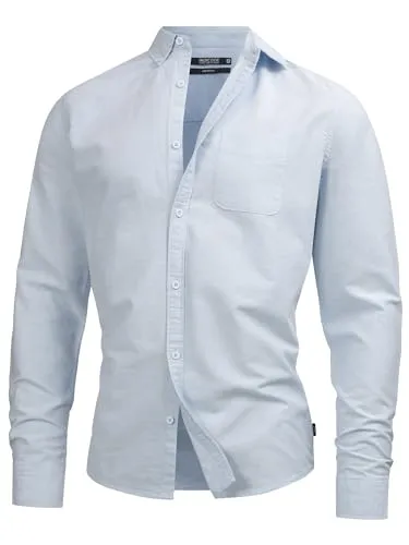 Indicode Langarmhemd Kepner - Beige mit Button-Down-Kragen - Business- & Abendmode für Herren, aus 100% atmungsaktiver Baumwolle, ideal für einen lässigen Look im Büro.