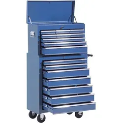 HOMCOM Werkstattwagen - Fahrbarer Werkzeugwagen mit 260 kg Traglast - Werkstattwagen mit 16 Schubladen, ideal für Werkstätten. Maximale Traglast von 260 kg und 4 Rollen für einfache Mobilität.