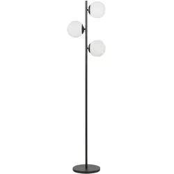 Moderne Stehlampe Wadi 3-flammig in Schwarz - Standleuchte aus robustem Metall mit eleganten Kugelschirmen, ideal für jedes Zuhause und jeden Einrichtungsstil. Einfache Montage inklusive Anleitung.