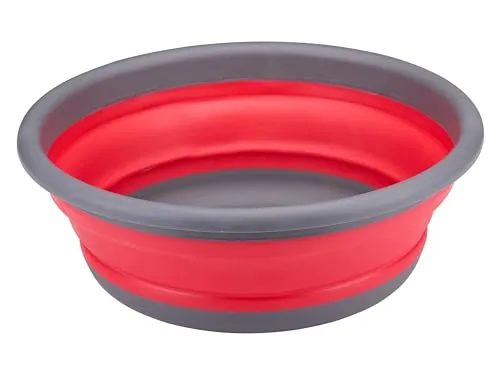 Dirt Devil Faltbarer Eimer 8 Liter - Falteimer - ⌀37 x 13.5/4.5 cm - Kunststoff - Rot/Grau