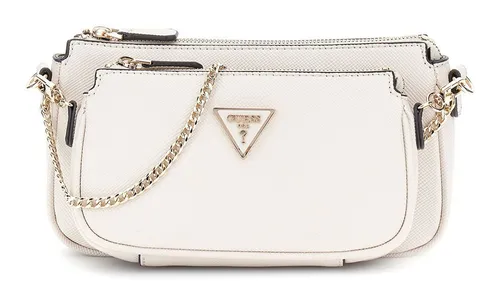 Guess Umhängetasche Double Pouch Crossbody Bag (Set, 2-tlg) beige - Stylische 2-tlg. Umhängetasche aus hochwertigem Polyurethan, mit abnehmbarem und verstellbarem Schulterriemen. Ideal für den täglichen Gebrauch, bietet Platz für alle Essentials.