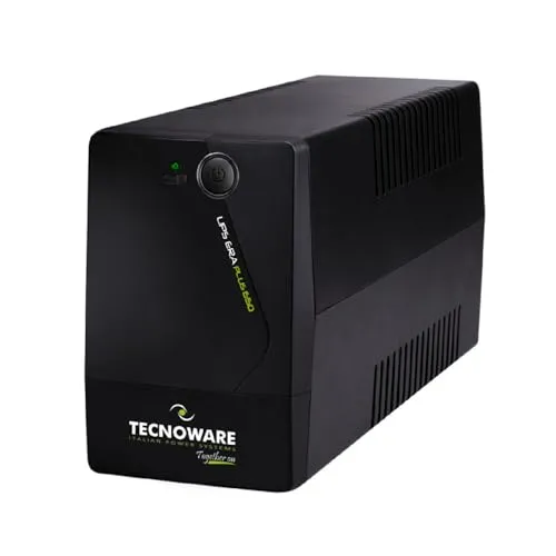 Tecnoware UPS 650VA für PC/Modem, Nicht für Gaming/Konsole, ERA Plus USV, 2 Schuko, Schutz vor Stromausfall/Spannungsschwankungen, ideal für PC, Modem, Videoüberwachung, Kasse, NAS, POS