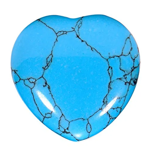 Morella Edelstein Türkis Stein Herz Glücksbringer Steinherz zum Mitnehmen 3 cm in Samtbeutel