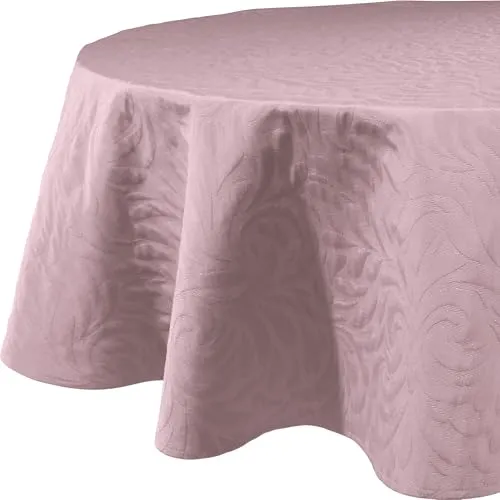 Erwin Müller Tischdecke Cadiz bügelfrei altrosé Größe rund: 160 cm Ø