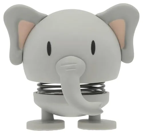 HOPTIMIST Dekofigur Soft Elephant S Grey 6cm - Dekofiguren: Charmante graue Elefantenfigur mit wippender Bewegung für Freude und Gemütlichkeit in jedem Raum.