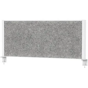 Maul Tischtrennwand connecto, grau / weiß - Akustik-Trennwand für Büro, verbessert Raumakustik und Sichtschutz, schallabsorbierend mit hochwertigem Aluminium-Profil und schwer entflammbarem Material.