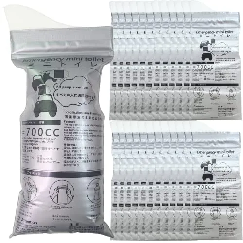 Alled Einweg-Urinbeutel, 24 Stück 700 ml Urinbeutel für Unterwegs Camping, Reisen, Outdoor, Urinal, Toilette, Stau, Notfall, tragbar, Auto, Erbrochenes Tasche, Gel