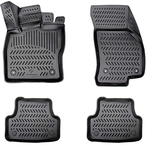 Design 3D Gummimatten Set für Jeep Compass ab 2017 - Fußmatten mit perfekter Passform für Jeep Compass ab 2017, extra hoher Rand schützt zuverlässig vor Schmutz und Flüssigkeiten. Pflegeleicht und langlebig durch hochwertige TPE-Materialien.