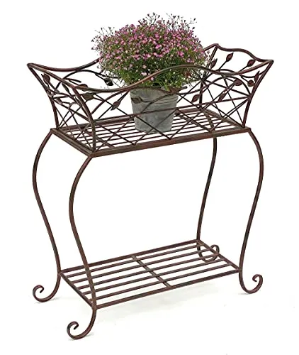 DanDiBo Blumenständer mit Korb 66 cm - Modernes Pflanzenregal - Blumenständer aus robustem Metall, ideal für stilvolle Pflanzenpräsentation und platzsparende Gestaltung in jedem Raum.