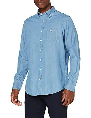 GANT Herren Reg Indigo Bd Hemd, Semi Light Blue, 3XL EU von GANT