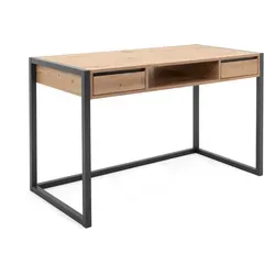 Mid.you Schreibtisch Eiche mit 2 Schubladen - Moderner Kinderschreibtisch in Eichefarben, perfekt für kreatives Arbeiten mit viel Stauraum und ansprechendem Design.