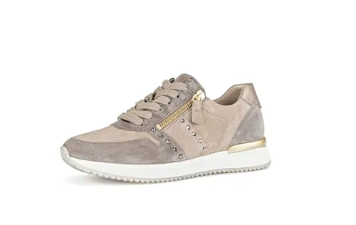 Gabor Damen Schnürer in Beige, Größe 40 - Sneaker für Damen in Beige, ideal für urbanen Streetstyle und den Alltag. Mit bequemem Wechselfußbett und glamourösen Glitzersteinchen-Applikationen.
