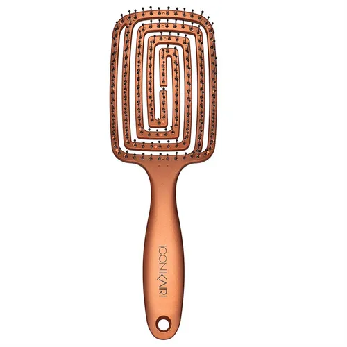 ICONIKAIR! Blow Dry Brush Classic Glam - Effizientes Föhnen und Entwirren - Friseurbedarf mit flexibler, gewölbter Form für eine angenehme Kopfhautmassage und schnelle Föhnzeit. Hitzebeständig und antistatisch für weniger fliegende Haare.