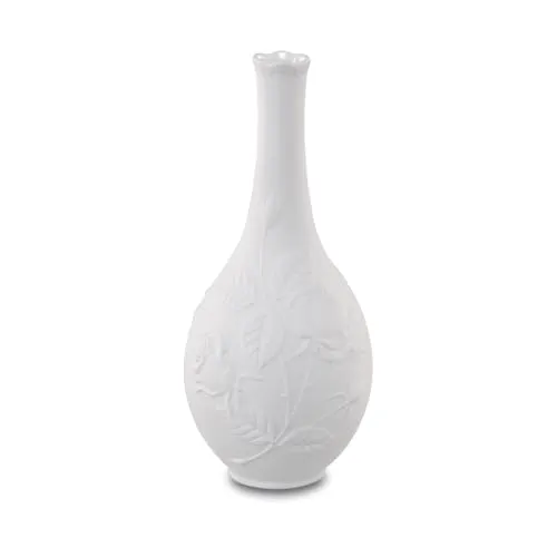 Vase 21 cm - Rosengarten von Kaiser Porzellan - Elegante Vase aus weißem Biskuitporzellan mit feinem Rosenreliefmuster – ideal für Ihre Blumendekoration oder als stilvolles Wohnaccessoire.