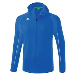 Erima Trainingsjacke Liga Star mit Kapuze - royalblau/weiß, Größe 164 - Badmintonbekleidung Jungen, strapazierfähiges und elastisches Funktionsmaterial für maximale Bewegungsfreiheit und Komfort beim Training.