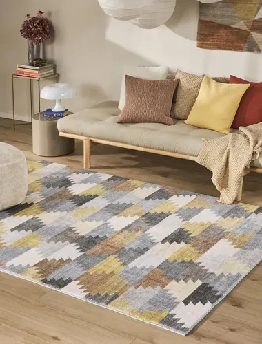 benuta Pop Mara Multicolor 80x150 cm - Bunter Teppich für jedes Zuhause - Entdecken Sie den MARA Teppich: Ein farbenfrohes Vintage-Design trifft auf modernen, flauschigen Flor. Strapazierfähig und pflegeleicht – perfekt für Wohnzimmer, Schlafzimmer und Esszimmer.
