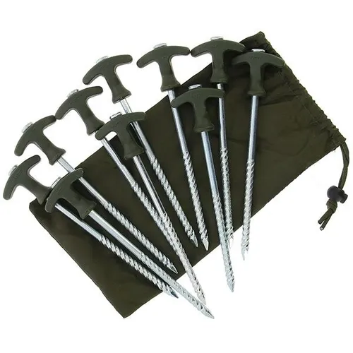 Stück Bivvy Peg Heringe Erdnägel Zeltheringe mit Tasche 21cm Camping Outdoor 10
