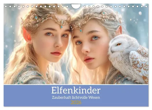 Liselotte Brunner-Klaus | Elfenkinder Kalender - Kalender mit 14 Seiten, bezaubernde Elfenkinder-Motive für ein lichtvolles Ambiente, ideal für Kunstliebhaber und als Geschenk.