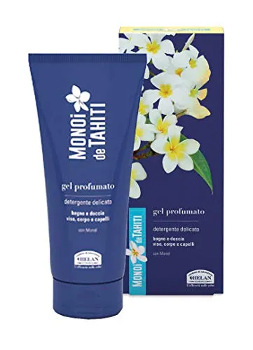 Helan, Monoi De Tahiti, Gesichtsreiniger, Hände, Haare und Körper für Bad und Dusche, parfümiert für Frauen und Männer, sanft für empfindliche Haut und beseitigt Salz, Chlor und Sand - 200 ml