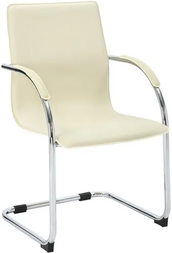 furnicato Besucherstuhl Freischwinger Noeleen creme 95x56x55 cm