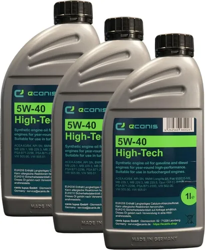 Motoröl Multipack 3x1 Liter 5W-40 A3/B4 SN ECANIS High-Tech synthetisch für PKW
