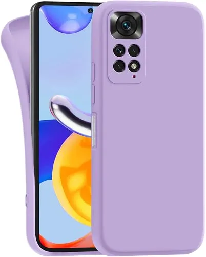 MyGadget Hülle für Xiaomi Redmi Note 11 | Note 11s - robuste Silikon Schutzhülle TPU Case Slim Silikonhülle - Back Cover Kratzfest Handyhülle - Matt Lila