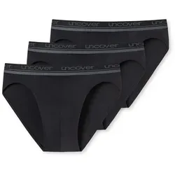Uncover by Schiesser Rio Slip - 3er Pack (3XL Schwarz) - Herren-Slips mit Logo-Webgummibund, komfortabel und formstabil in elastischer Single-Jersey-Qualität für optimalen Sitz.