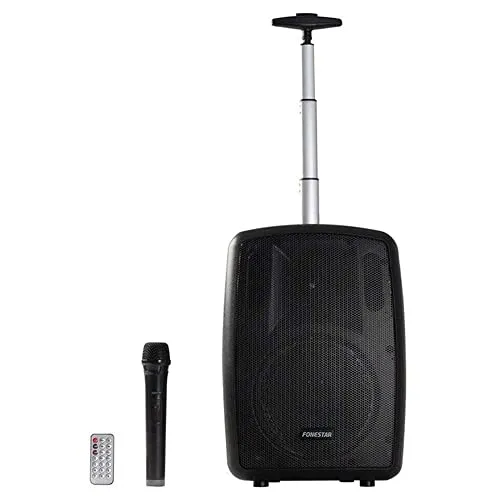 Tragbarer Lautsprecher FONESTAR AMPLY-T 100 W BT FM USB/MICROSD Bass Reflex Wireless Mikrofon 2000 mAh Transportwagen Trolley