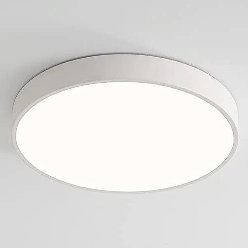 Natsen 24W Deckenleuchte Deckenlampe LED Ultraslim Lampe, Warmweiß Ø300x40mm, für Wohnzimmer Schlafzimmer Arbeitszimmer Büro Küche (White)
