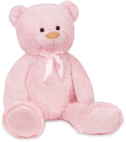 BRUBAKER XXL Teddybär 100 cm - Rosa, super flauschig und ideal als Geschenk für besondere Anlässe