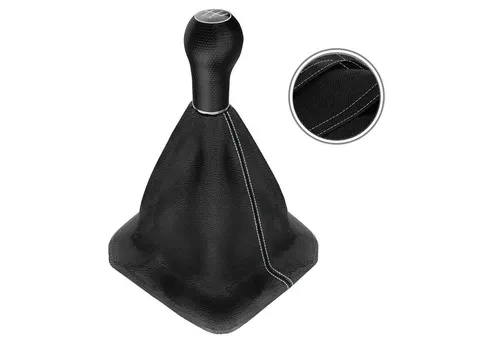L & P Car Design Schalthebel Set für VW Golf 4 und Bora - Schalthebel Set (Schaltknauf + Schaltsack + Rahmen) aus Echtleder, ideal zur optischen Aufwertung Ihres Fahrzeugs. Einfache Plug&Play-Montage für 5-Gang Fahrzeuge, passt perfekt zu VW Golf 4 und Bora.