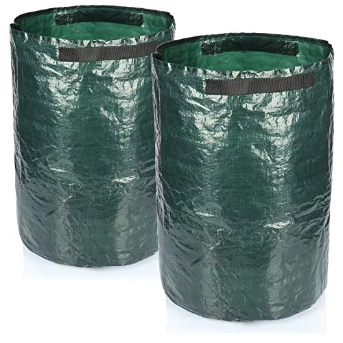 COM-FOUR® 2x Pflanzsack für Kartoffeln - Kartoffelpflanzsack - grüner Pflanzenschutzsack mit Griffen und Drainagelöchern - ca. 35 x 45 cm