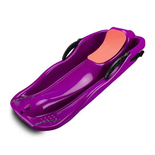 Fine Life Pro Skibob Schlitten Bob Schlitten für Kinder 3-10 Jahre, Lila mit Bremsen