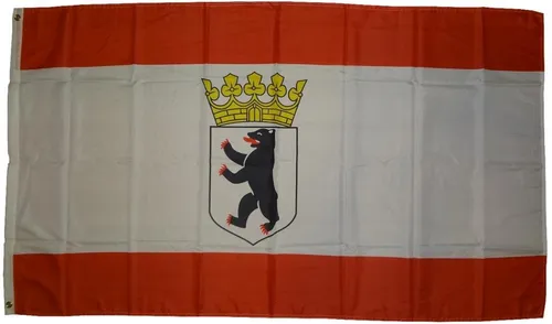 Flagge Berlin Bär mit Krone 90 x 150 cm mit 2 Ösen Hissfahne Fahne Bundesland