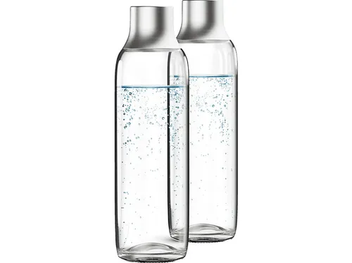 BRITA Glasflasche für sodaTRIO Wassersprudler – 2er Pack (1l) - Wassersprudler Zubehör, aus hochwertigem Glas für frisches Sprudelwasser und umweltfreundlich wiederverwendbar.