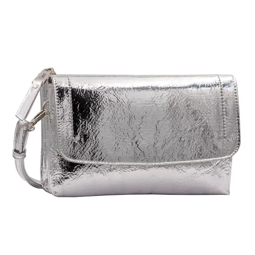 Gabor Elissa Umhängetasche 23.5 cm - Umhängetaschen – Elegante Metallic-Überschlagtasche aus weichem, recyceltem Kunstleder mit praktischem Innenraum und abnehmbarem Schulterriemen für stilvolles Tragen.