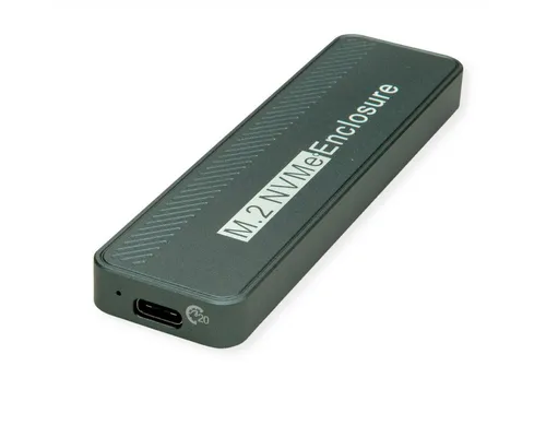 VALUE Externes SSD-Gehäuse M.2 NVMe zu USB 3.2 Gen 2x2 - Externe Festplattengehäuse aus mattem Aluminium, ideal für M.2 SSDs mit USB Typ C Anschluss und blitzschnellen Datenübertragungsraten von bis zu 20 Gbit/s.