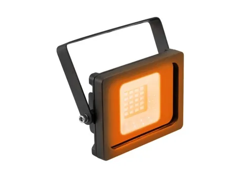 Eurolite LED IP FL-10 SMD orange 51914913 - Flacher 10W LED-Außenstrahler (IP65) mit farbigen LEDs für stimmungsvolle Beleuchtung im Außenbereich.