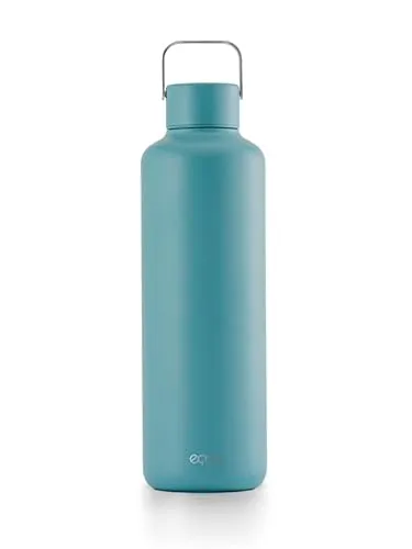 Equa Timeless Thermo Thermoflasche klein Wave 600 ml - Thermobehälter, 600 ml, praktische und stylische Flasche für kalte sowie heiße Getränke, ideal für Sport und Reisen