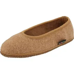 Haflinger Damen Hausschuh Slipper Ballerina Marina 621306, Kamel, Größe:40 EU - Hausschuhe aus 100% gewalkter Schurwolle, bieten optimalen Komfort und atmungsaktive Eigenschaften für entspannte Stunden zu Hause.