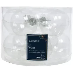 Weihnachtskugeln Glas 6cm x 10 Stück - Klar transparent - Transparent