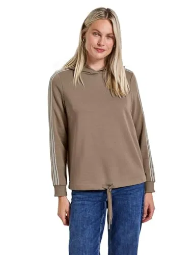 Hoodie STREET ONE Damen Gr. 38 in bark braun - Sweatshirt für Damen aus 65% Baumwolle und 35% Polyester. Mit lässiger Kapuze und Tunnelzug am Saum für modernen Komfort. Ideal für entspannte Freizeitlooks.