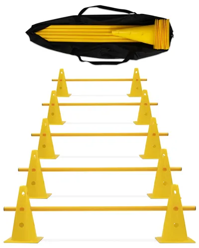 Kegelhürde Cavaletti 5er Set mit Stangen 100 cm von Sportikel24