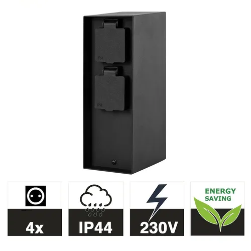 Außensteckdose Timer 2-fach Edelstahl - Wetterfeste 2-fach Außensteckdose mit 24H Zeitschaltuhr, ideal für Garten und Außenbereich. Robuste Edelstahl-Ausführung, korrosions- und kratzfest.