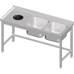 Stalgast Spültisch ohne Grundboden mit Abfallloch 1700x700 mm