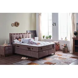 Bambi Bamboo Sleep Boxspringbett-Set mit H3 Matratze und Bettkästen – 160 / 200 - Hochwertiges Boxspringbett-Set mit atmungsaktiven Bambusfasern für perfekten Schlafkomfort. Inklusive 2 Bettkästen und Kopfteil für zusätzlichen Stauraum und Stil.