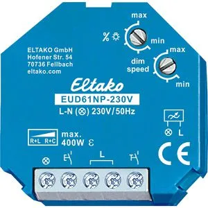 Eltako 851932 Aufputz Dimmer - Flexibler Unterputz Dimmer für Energiesparlampen und Glühlampen, einfache Montage ohne N-Leitung und vielfältige Steuerungsfunktionen