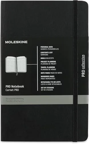 Moleskine PROPFNTB3SBK Large Pro Soft Notebook, Black - Studium & Erwachsenenbildung, hochwertiges Softcover-Notizbuch mit flexibler Bindung für kreatives Arbeiten und Notizen unterwegs.