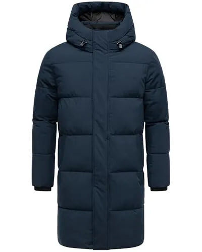 STONE HARBOUR Herren Steppmantel mit Fleece-Innenfutter – warmer Wintermantel mit Kapuze in Navy, Größe XL - Stylischer Herren Steppmantel für kalte Wintertage. Robustes Obermaterial mit weichem Fleece-Innenfutter sorgt für hohen Tragekomfort. Ideal für den urbanen Alltag – perfekt kombinierbar und funktional.