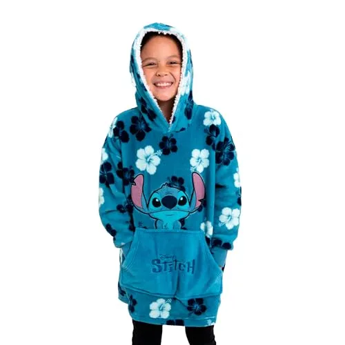 United Labels Disney Lilo & Stitch Oversize Hoodie Decke - Kapuzenpullover für Mädchen, flauschiger Mikrofleece-Hoodie im verspielten Stitch-Design, ideal für gemütliche Stunden und Disney-Fans.